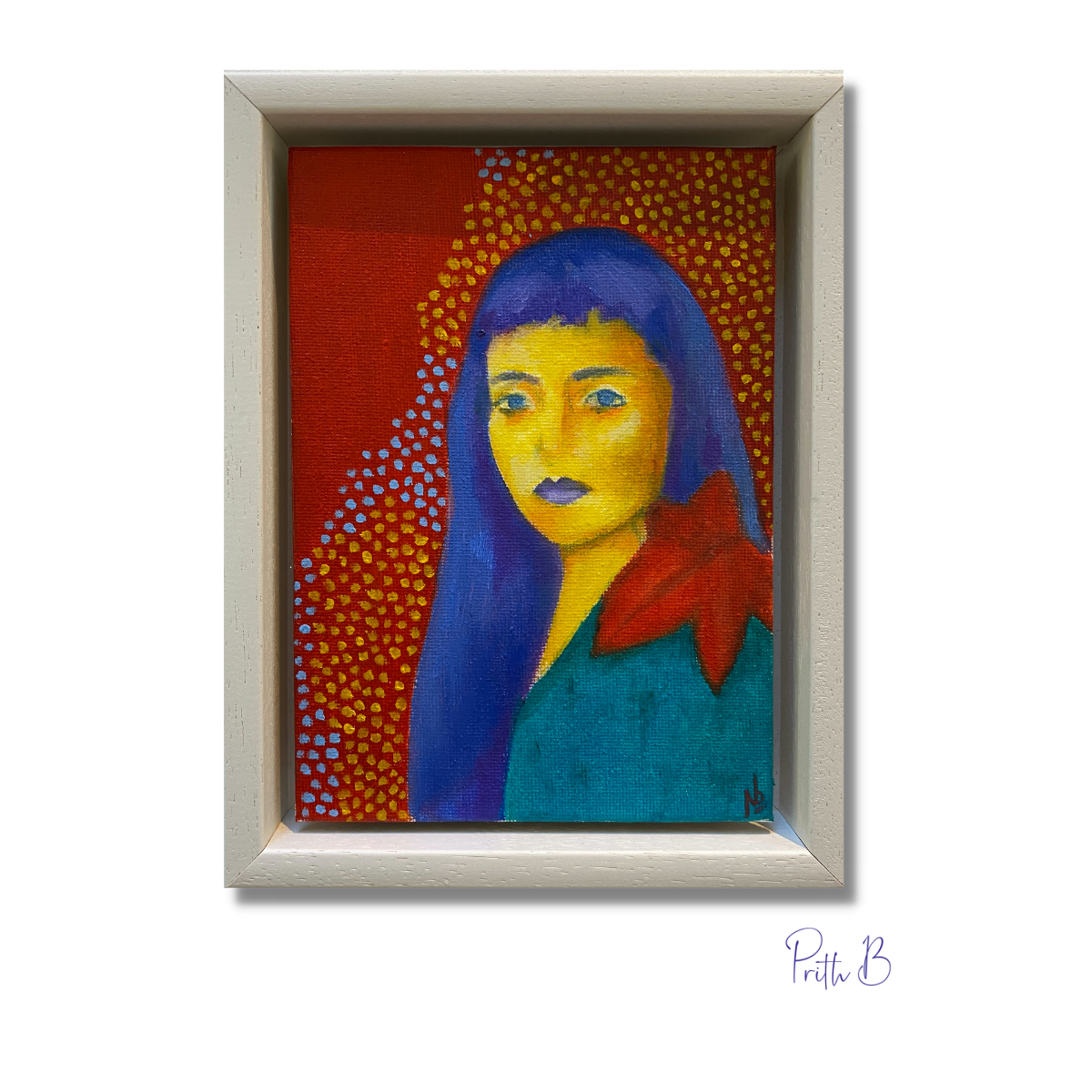 'Woman with purple hair'