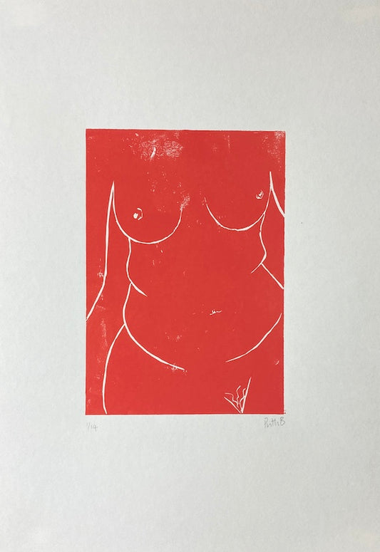 Love Your Body 2 - Original Lino Print